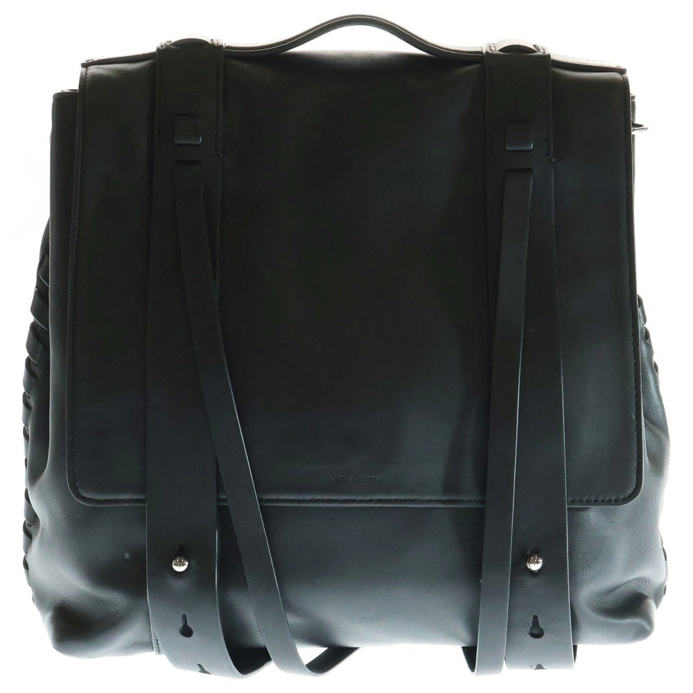 ALLSAINTS(オールセインツ) ラムスキン レザー 2WAY ハンドバッグ バックパック リュックサック シルバー金具 ブラック