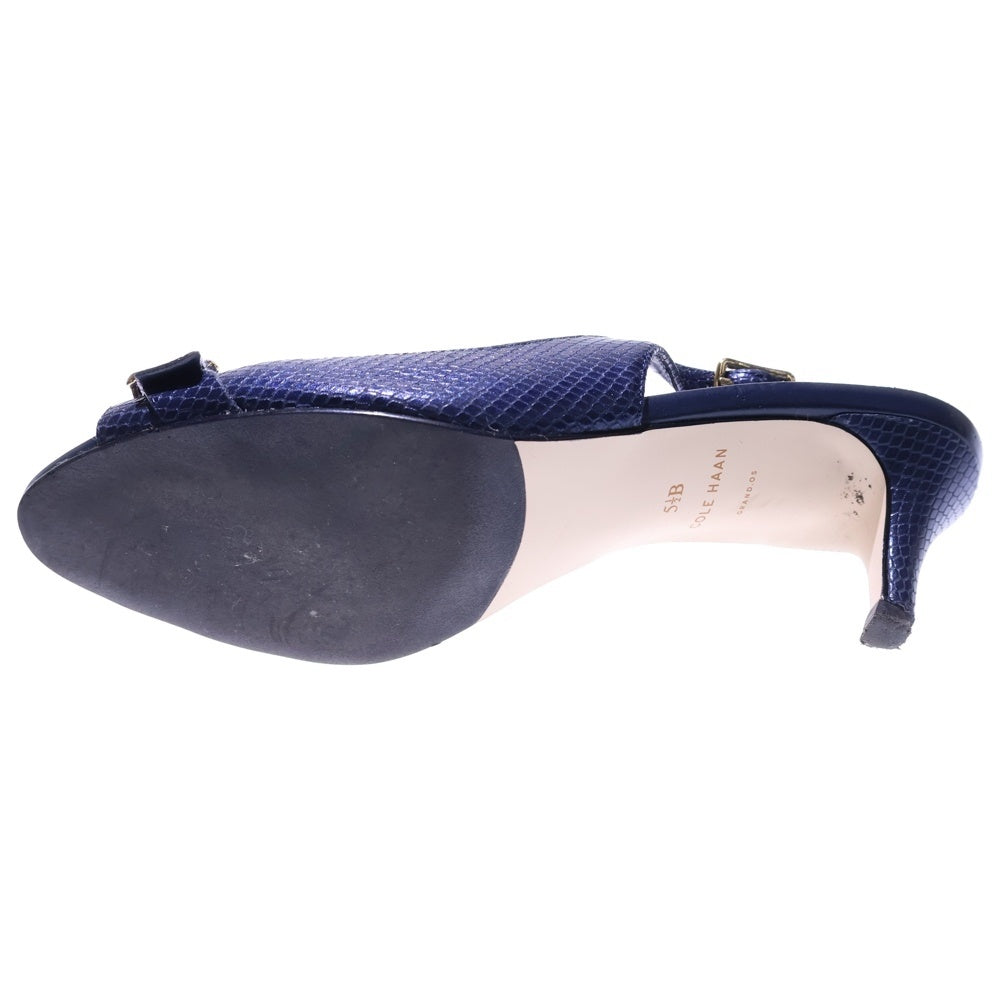 COLE HAAN(コール ハーン) ヒールパンプス ストラップ ネイビー ブルー レザー #51/2 レディース