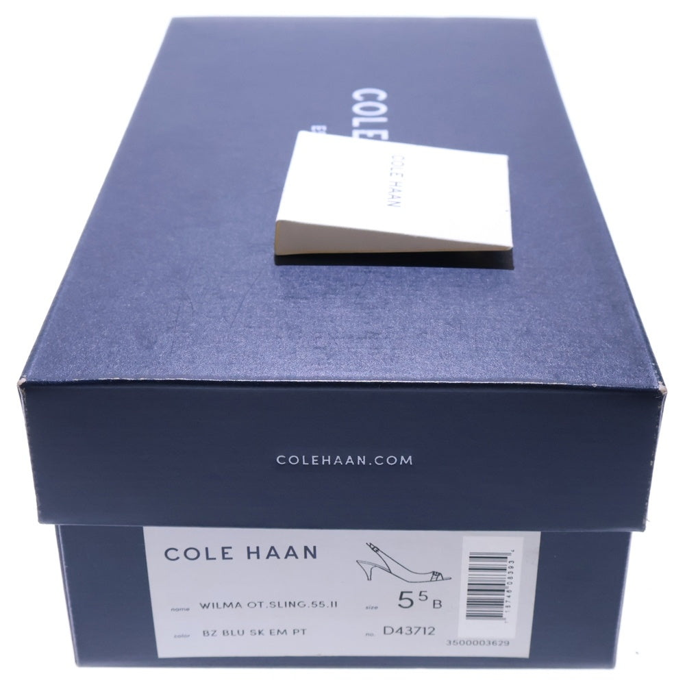 COLE HAAN(コール ハーン) ヒールパンプス ストラップ ネイビー ブルー レザー #51/2 レディース