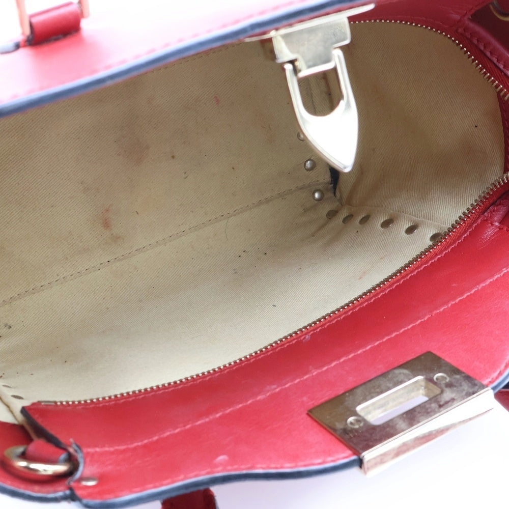 VALENTINO GARAVANI(ヴァレンチノガラヴァーニ) ロックスタッズ レザー2WAYハンドバッグ ショルダーバッグ レッド