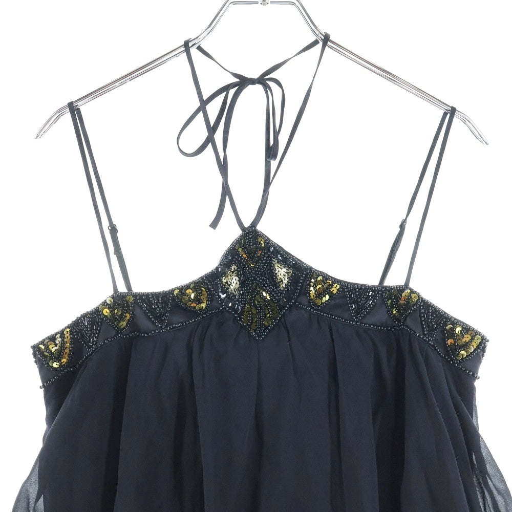 GRACE CONTINENTAL(グレースコンチネンタル) スパンコール/ビーズ装飾 ノースリーブワンピースドレス ブラック レディース