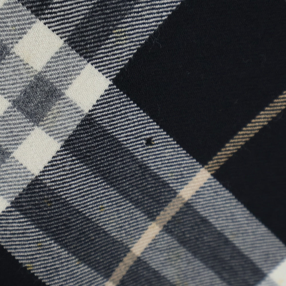 BURBERRY BLUE LABEL(バーバリーブルーレーベル) バーバリーチェック ベルト付ウールノースリーブワンピース ブラック/ベージュ レディース