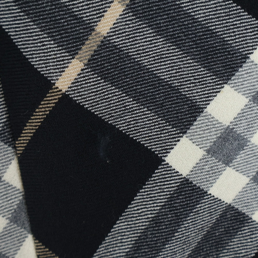 BURBERRY BLUE LABEL(バーバリーブルーレーベル) バーバリーチェック ベルト付ウールノースリーブワンピース ブラック/ベージュ レディース