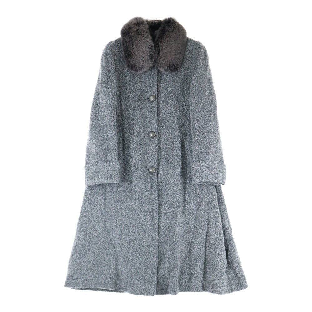 GUY LAROCHE(ギ ラロッシュ) アルパカ ウール デタッチャブルファー ロング コート グレー レディース