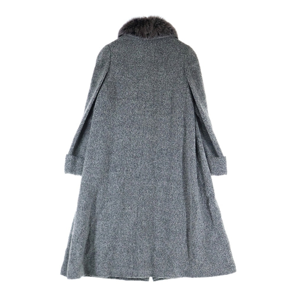 GUY LAROCHE(ギ ラロッシュ) アルパカ ウール デタッチャブルファー ロング コート グレー レディース