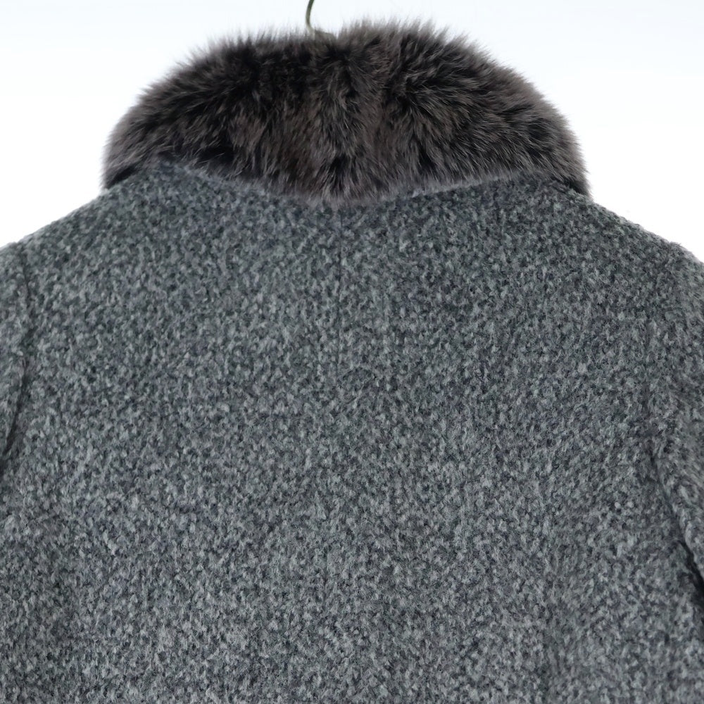 GUY LAROCHE(ギ ラロッシュ) アルパカ ウール デタッチャブルファー ロング コート グレー レディース