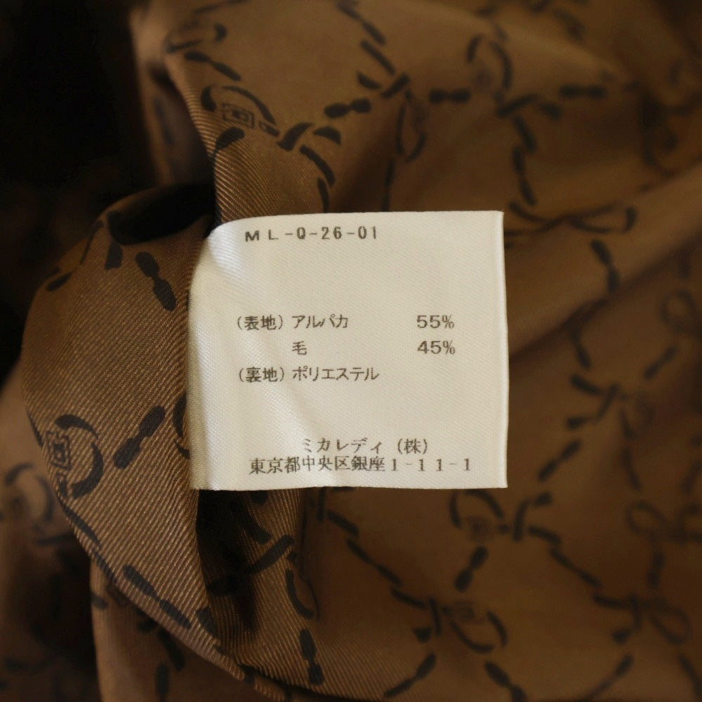 Roberta di camerino(ロベルタ ディ カメリーノ) 総柄裏地付ロゴボタンファーコート レディース キャメル レディース