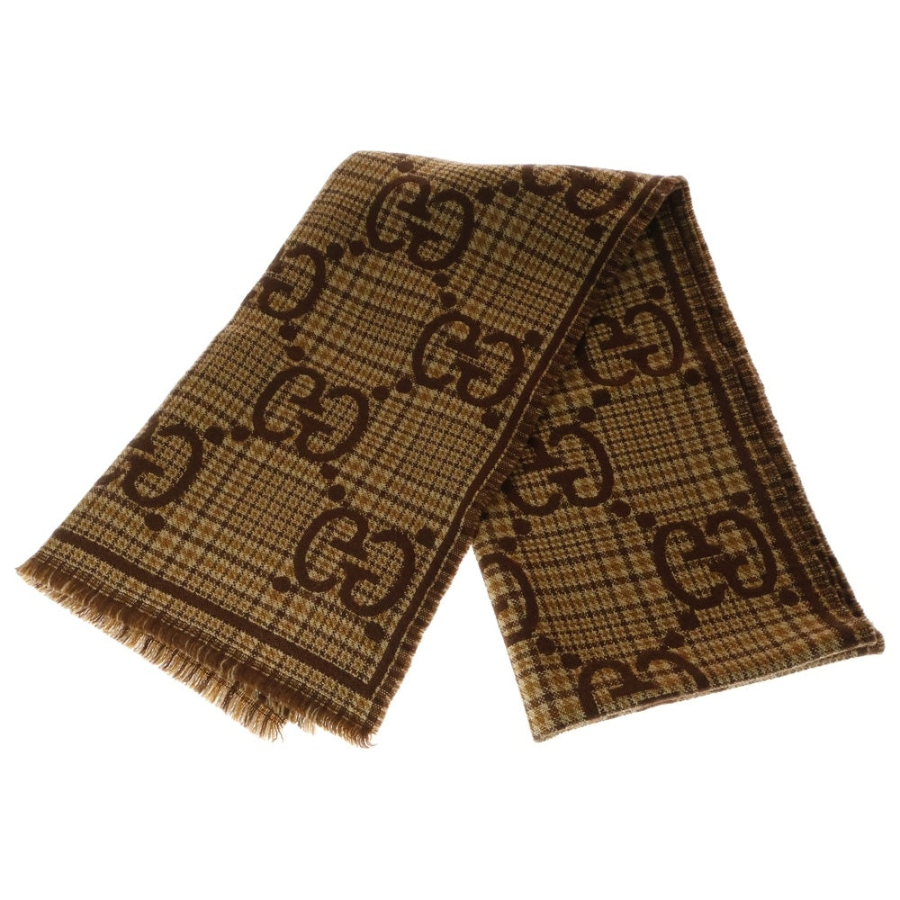 GUCCI(グッチ) GGウール マフラー ブラウン