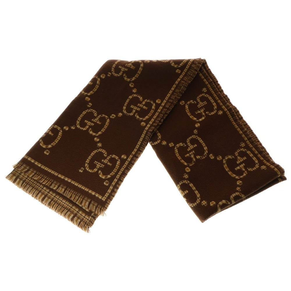 GUCCI(グッチ) GGウール マフラー ブラウン