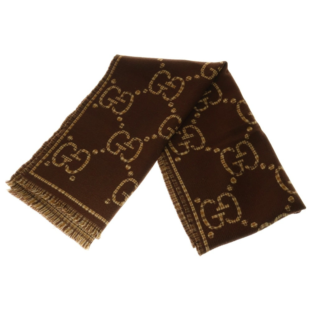 GUCCI(グッチ) GGウール マフラー ブラウン
