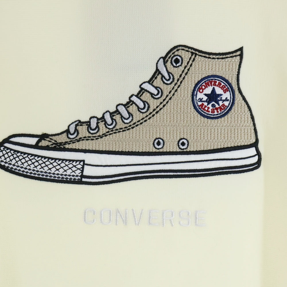 CONVERSE(コンバース) スニーカーロゴ刺繍 長袖トレーナー スウェット イエロー