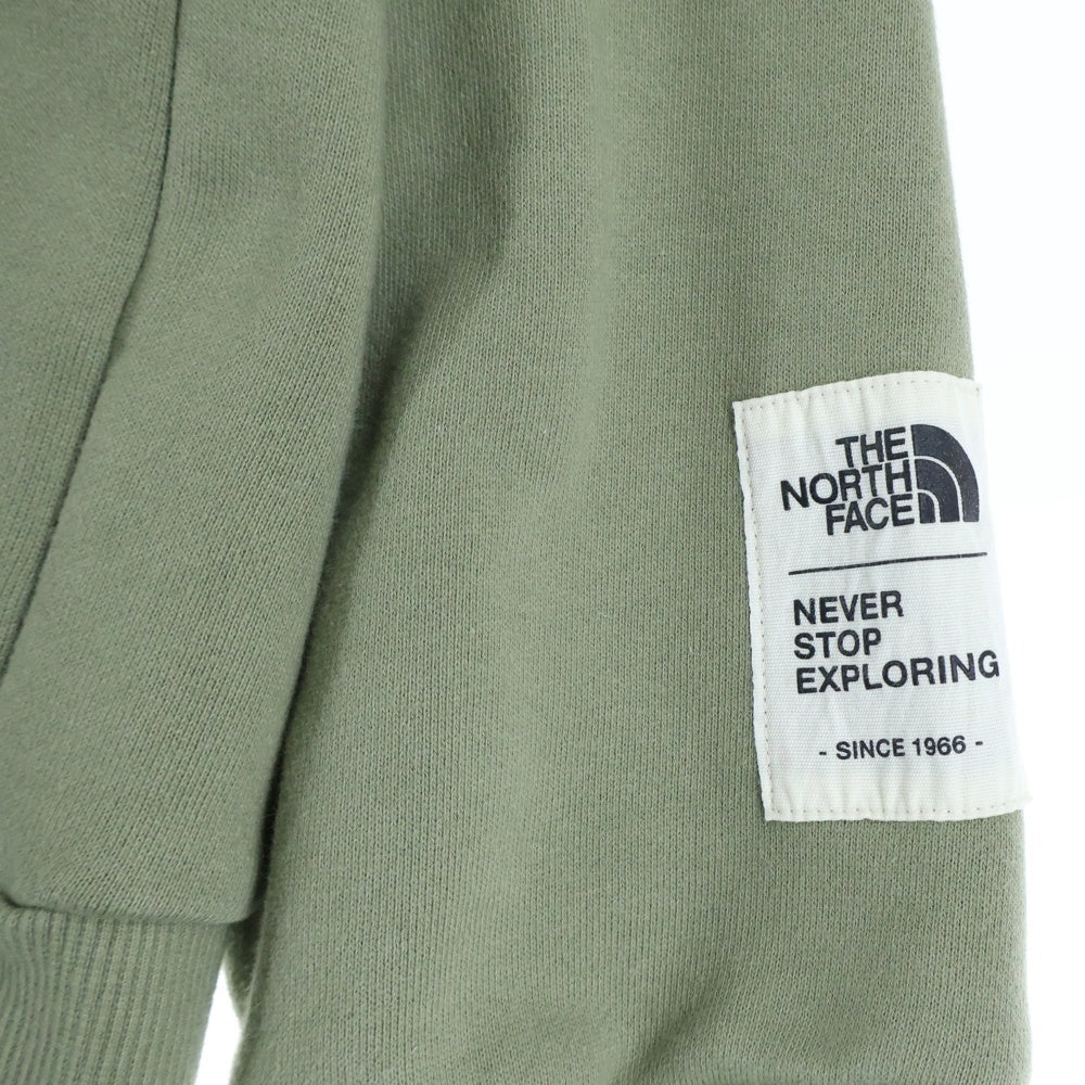 THE NORTH FACE(ザノースフェイス) ロゴ刺繍 パッチ付長袖トレーナー スウェット カーキ
