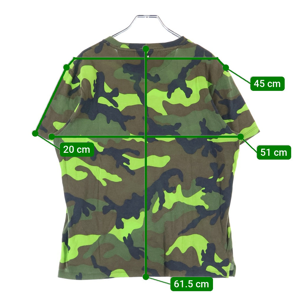VALENTINO(ヴァレンティノ) カモフラ柄 コットン半袖Tシャツ カットソー グリーン