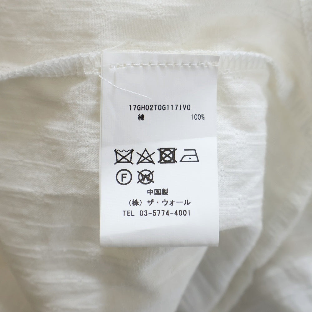 GHOSPELL(ゴスペル) コットンフリル半袖シャツ ホワイト レディース