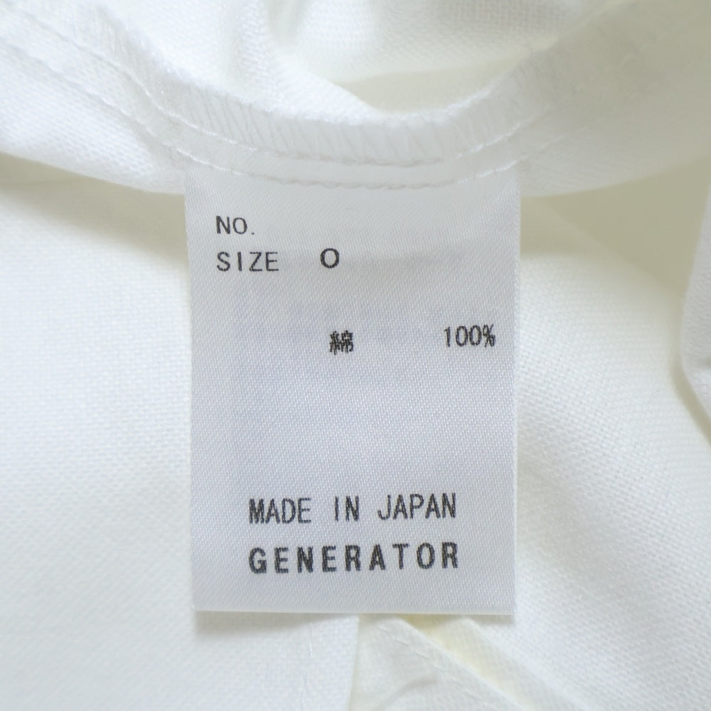 NO BRAND(ノーブランド) ワンポイントロゴ刺繍 ボタンダウン ロングスリーブ 長袖シャツ ホワイト