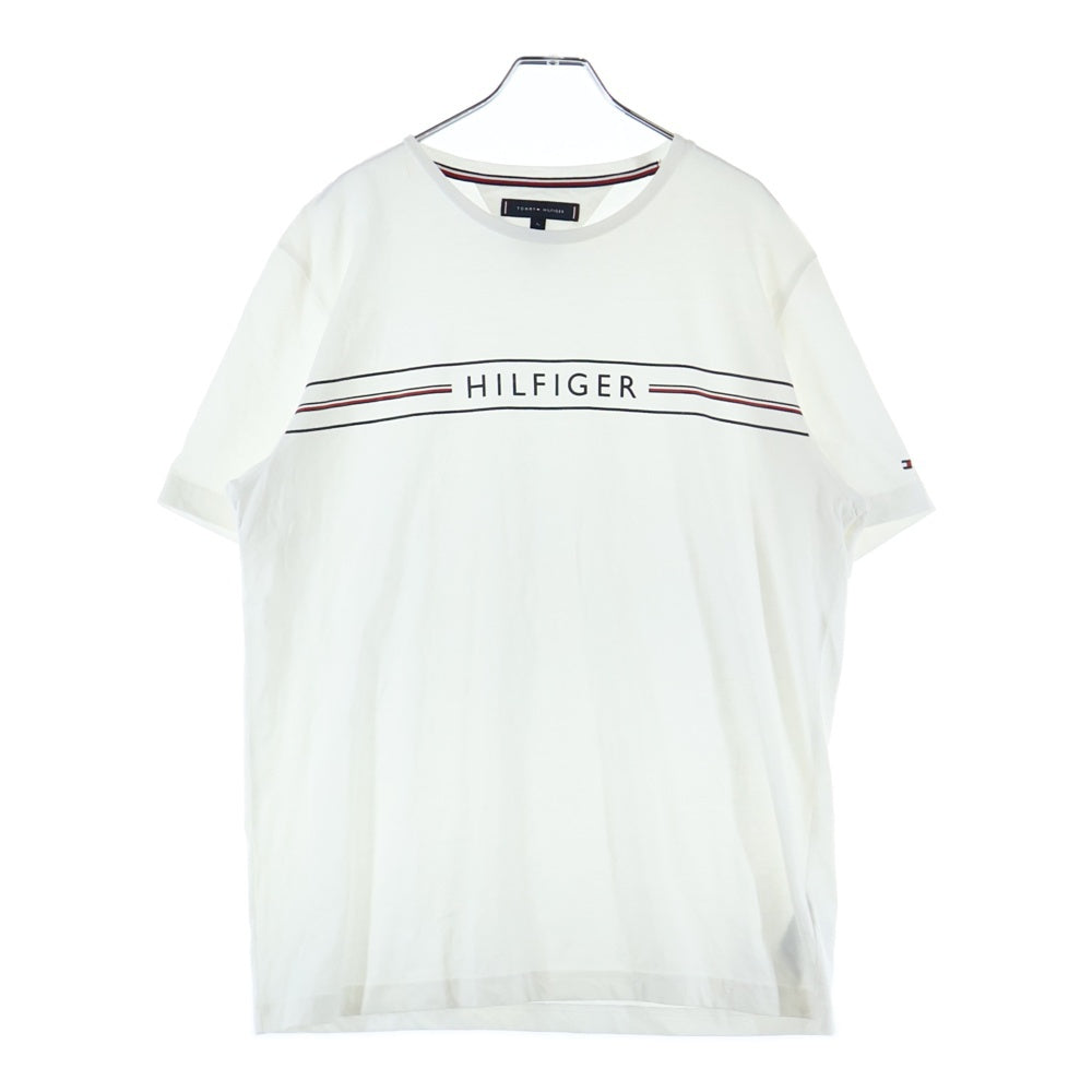 TOMMY HILFIGER(トミーヒルフィガー) トリコロールロゴプリント半袖Tシャツ カットソー ホワイト