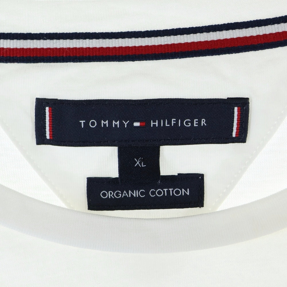 TOMMY HILFIGER(トミーヒルフィガー) トリコロールロゴプリント半袖Tシャツ カットソー ホワイト