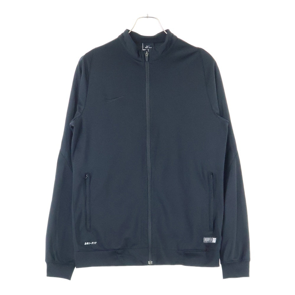 NIKE(ナイキ) スウォッシュロゴ刺繍 スタンドカラー ジップアップ ジャケット ブラック