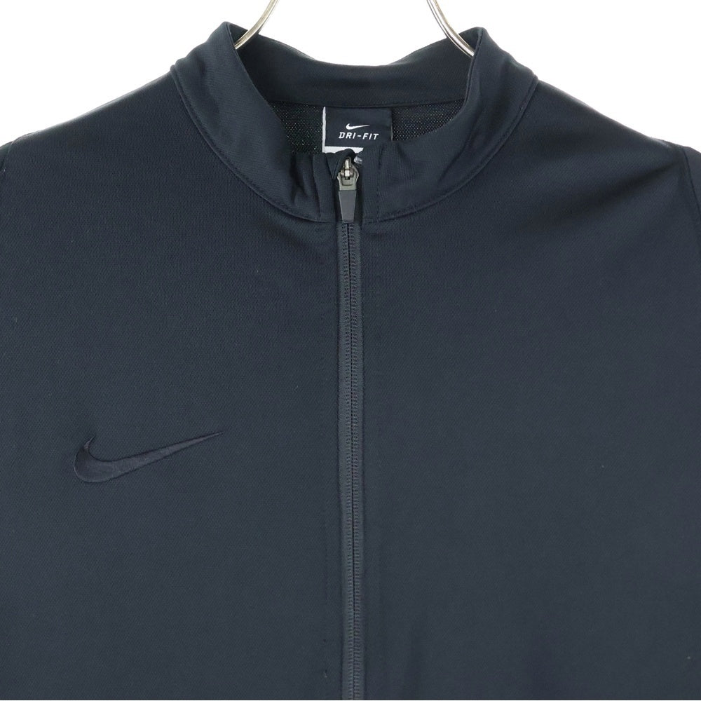 NIKE(ナイキ) スウォッシュロゴ刺繍 スタンドカラー ジップアップ ジャケット ブラック