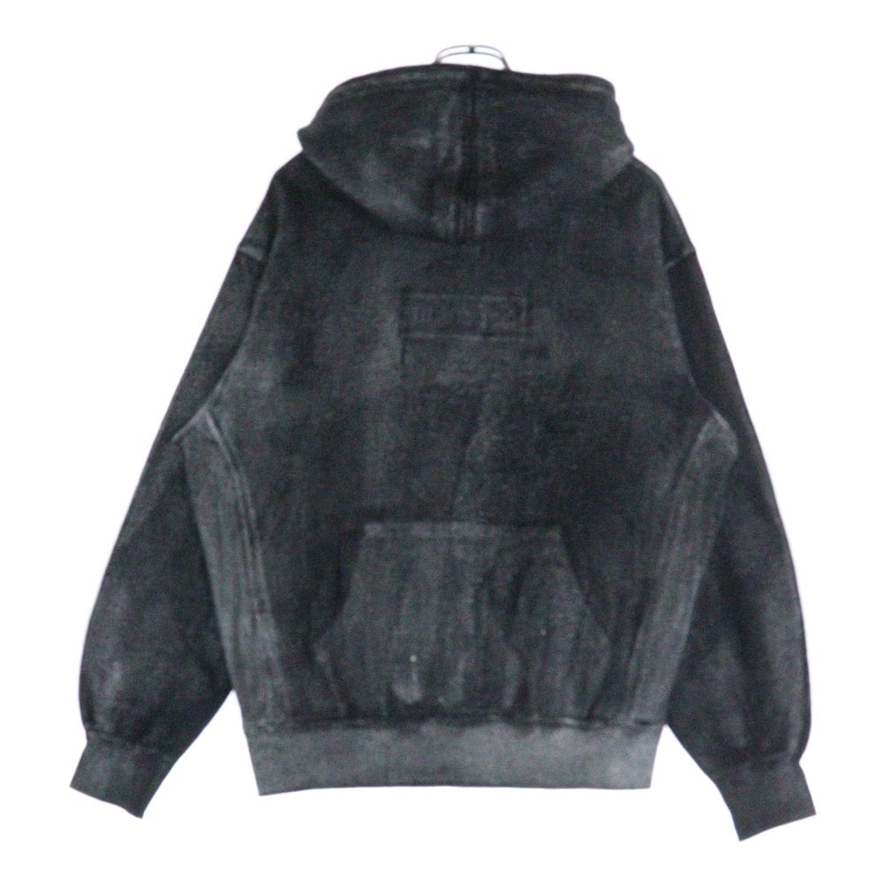 SUPREME(シュプリーム) 24SS ×MM6 Maison Margiela Foil Box Logo Hooded Sweatshirt メゾンマルジェラ ボックスロゴ スウェットプルオーバーパーカー ブラック