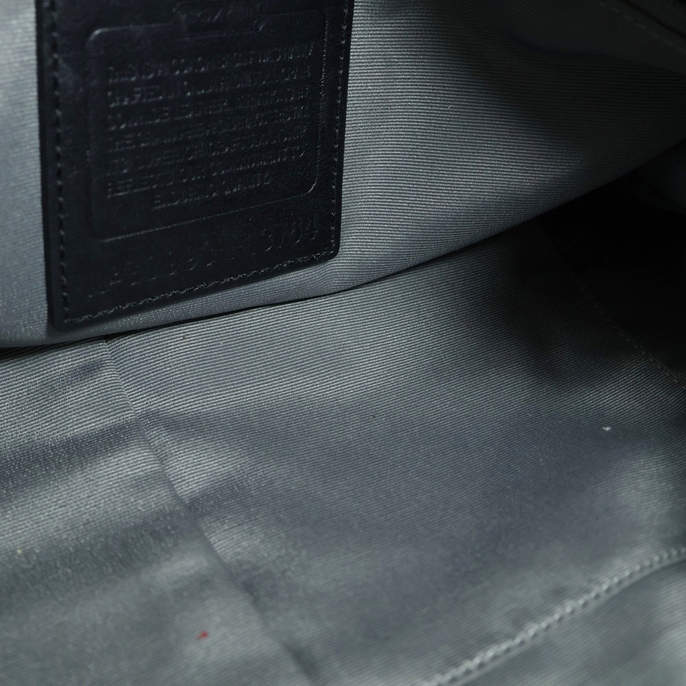 COACH(コーチ) エンボスロゴ レザー ショルダーバッグ シルバー金具 ブラック