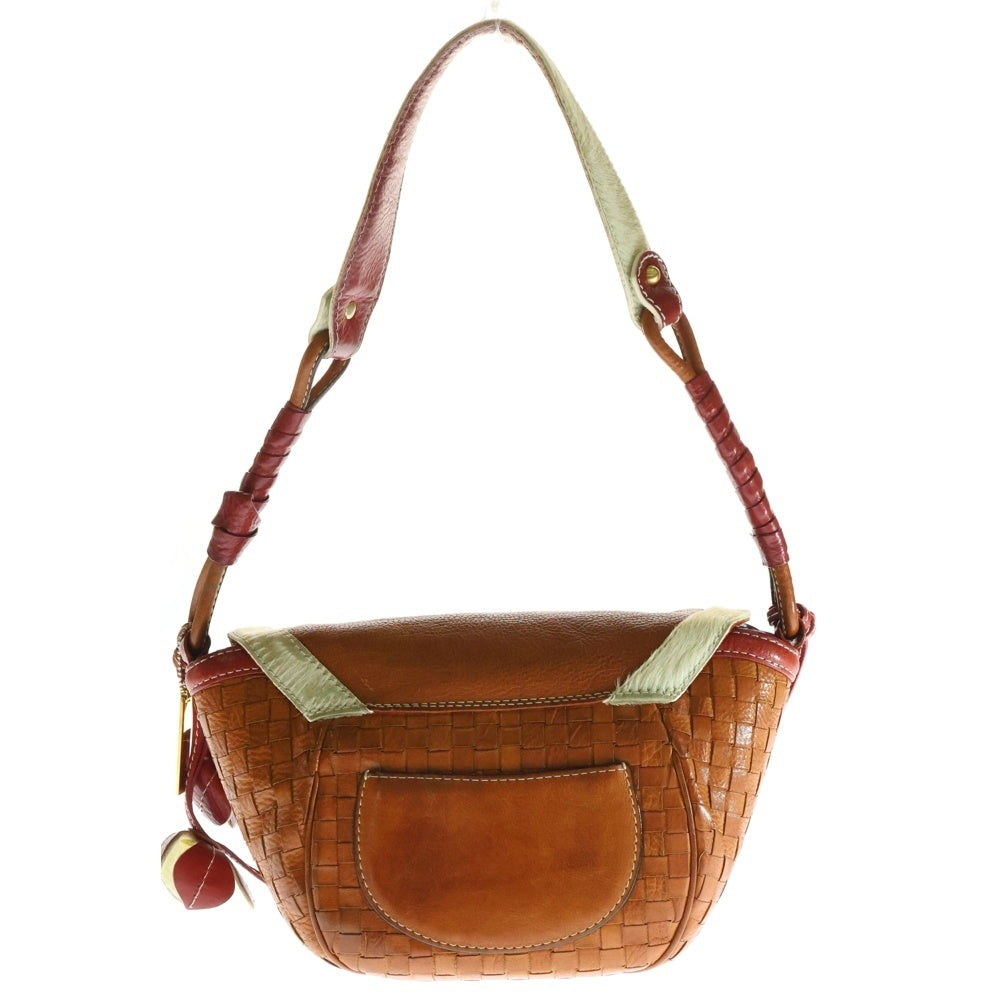 FRUTTI DI BOSCO(フルッティディボスコ) イントレチャート ハラコ コンビレザー ワンショルダーバッグ ブラウン/レッド