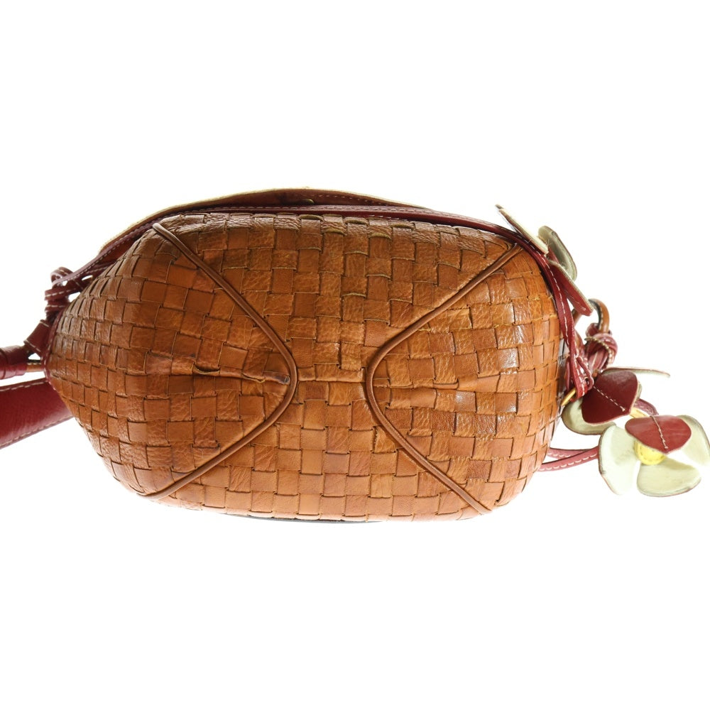 FRUTTI DI BOSCO(フルッティディボスコ) イントレチャート ハラコ コンビレザー ワンショルダーバッグ ブラウン/レッド