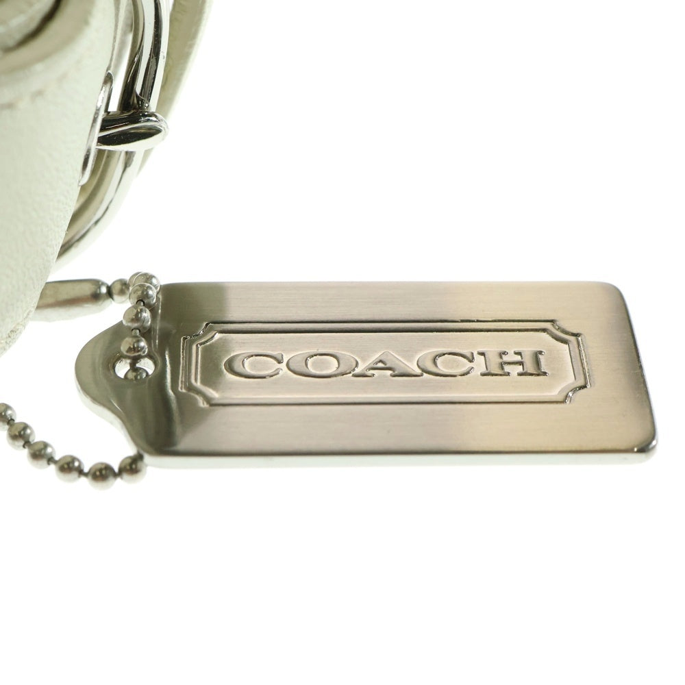 COACH(コーチ) バイカラー レザー ワンショルダーバッグ シルバー金具 ベージュ/ブラウン
