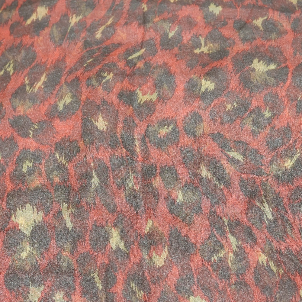 BILLBLASS(ビルブラス) レオパード柄シルクスカーフ オレンジ/ブラウン レディース