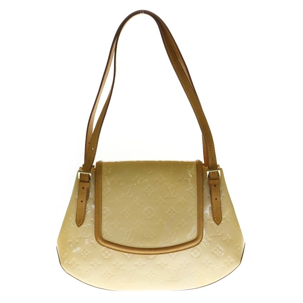 LOUIS VUITTON(ルイヴィトン) ヴェルニ ビスケインベイ ハンドバッグ 肩掛けバッグ ライトイエロー×ブラウン レザー×パテント ゴールド金具 M91284