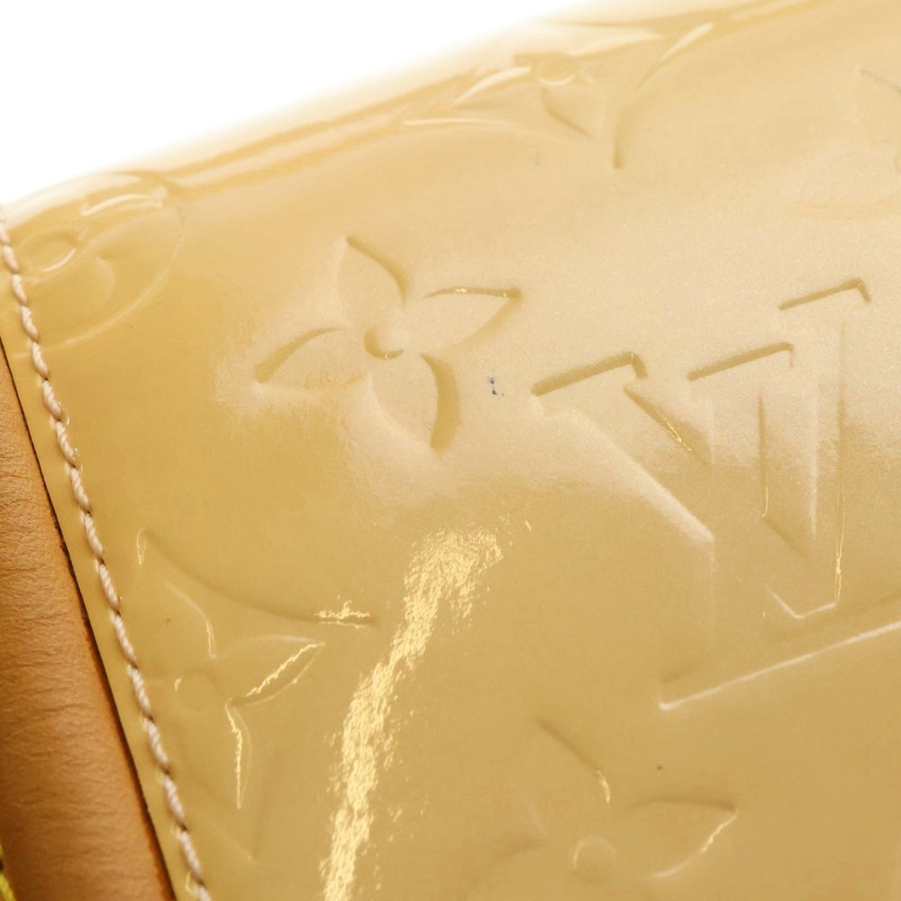 LOUIS VUITTON(ルイヴィトン) ヴェルニ ビスケインベイ ハンドバッグ 肩掛けバッグ ライトイエロー×ブラウン レザー×パテント ゴールド金具 M91284