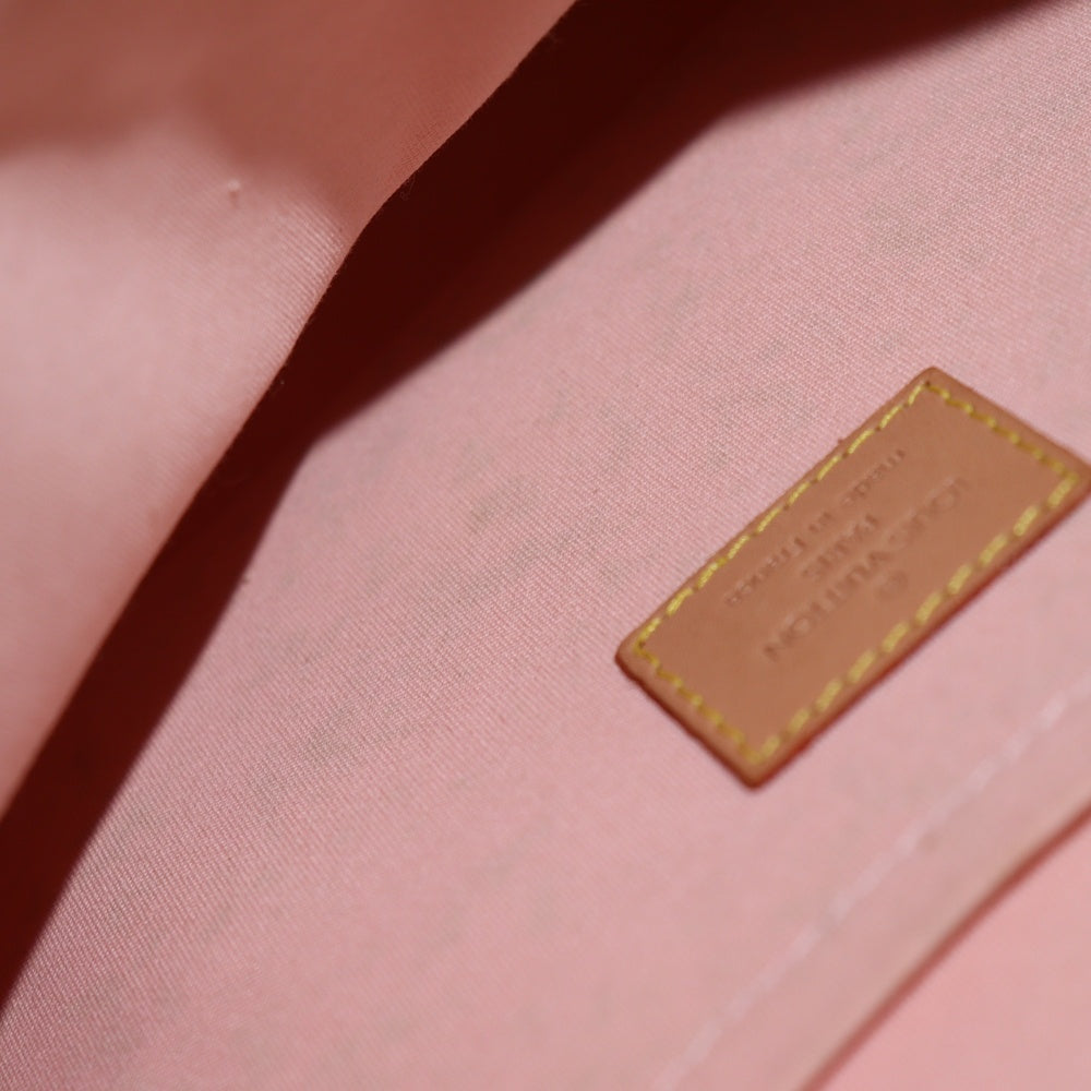 LOUIS VUITTON(ルイヴィトン) ヴェルニ ビスケインベイ ハンドバッグ 肩掛けバッグ ライトイエロー×ブラウン レザー×パテント ゴールド金具 M91284