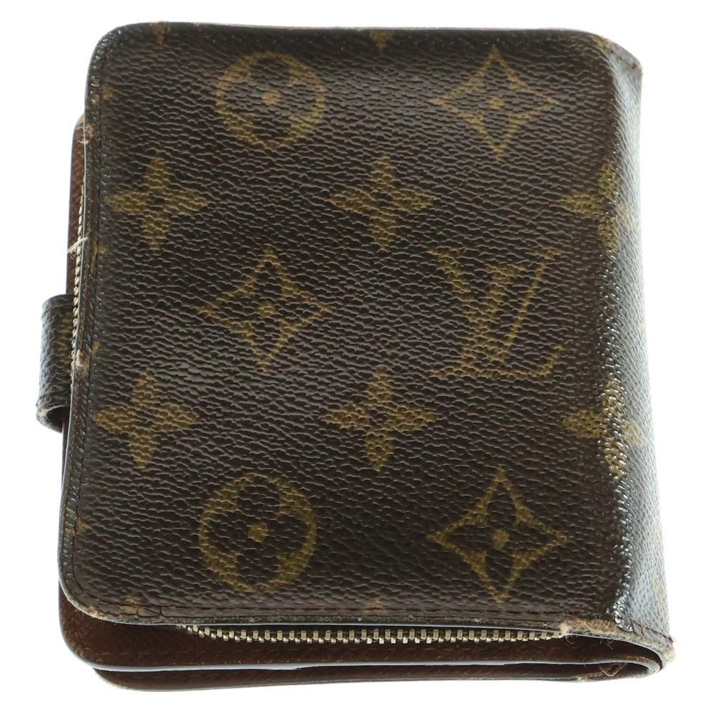 LOUIS VUITTON(ルイヴィトン) コンパクトジップ モノグラム PVC コンパクトウォレット 二つ折り財布 ゴールド金具 ブラウン M61667