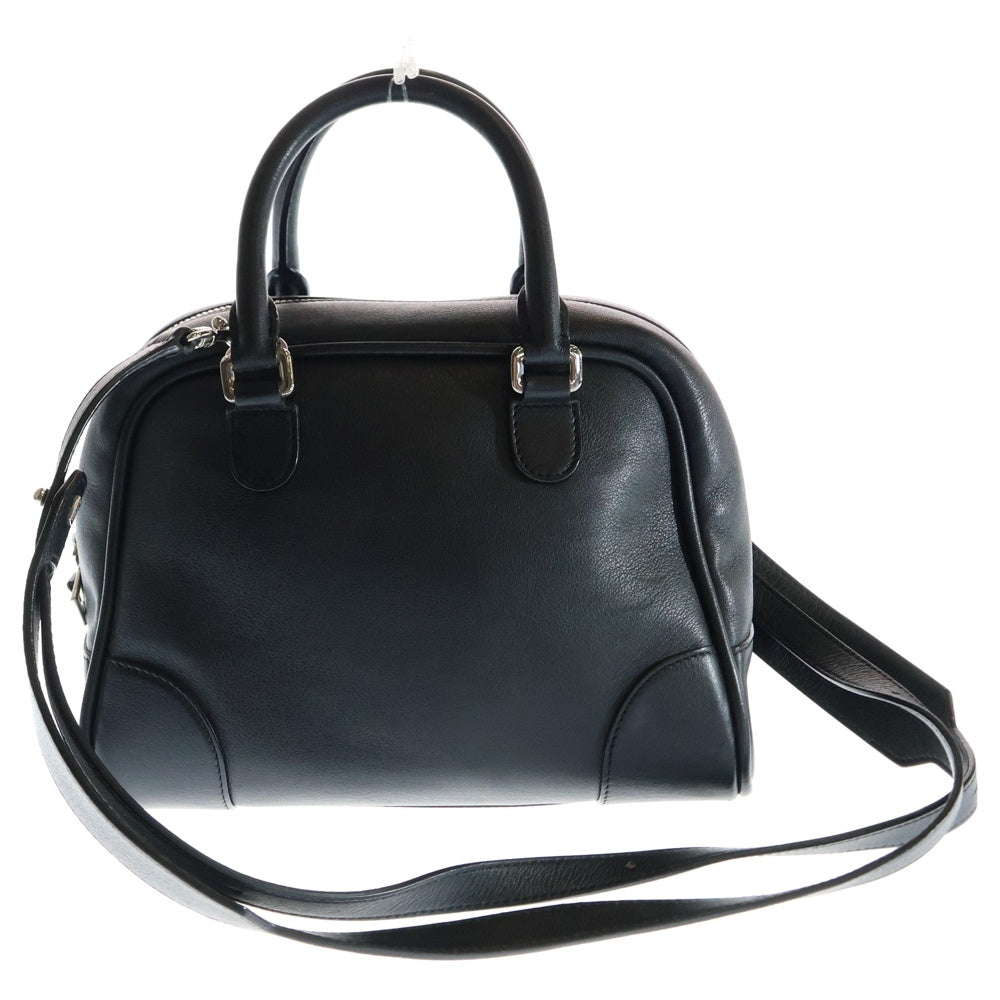 【未使用級/希少】ロエベ ショルダーウォレット アナグラム 2way レザー 黒 LOEWE ロエベ アナグラム レザー ラウンド 2way ショルダー