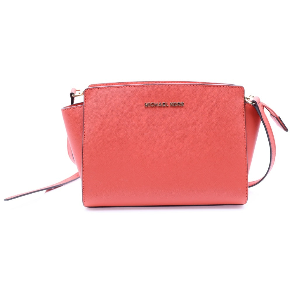 MICHAEL KORS(マイケルコース) ロゴプレート PVC ショルダーバッグ ゴールド金具 オレンジ