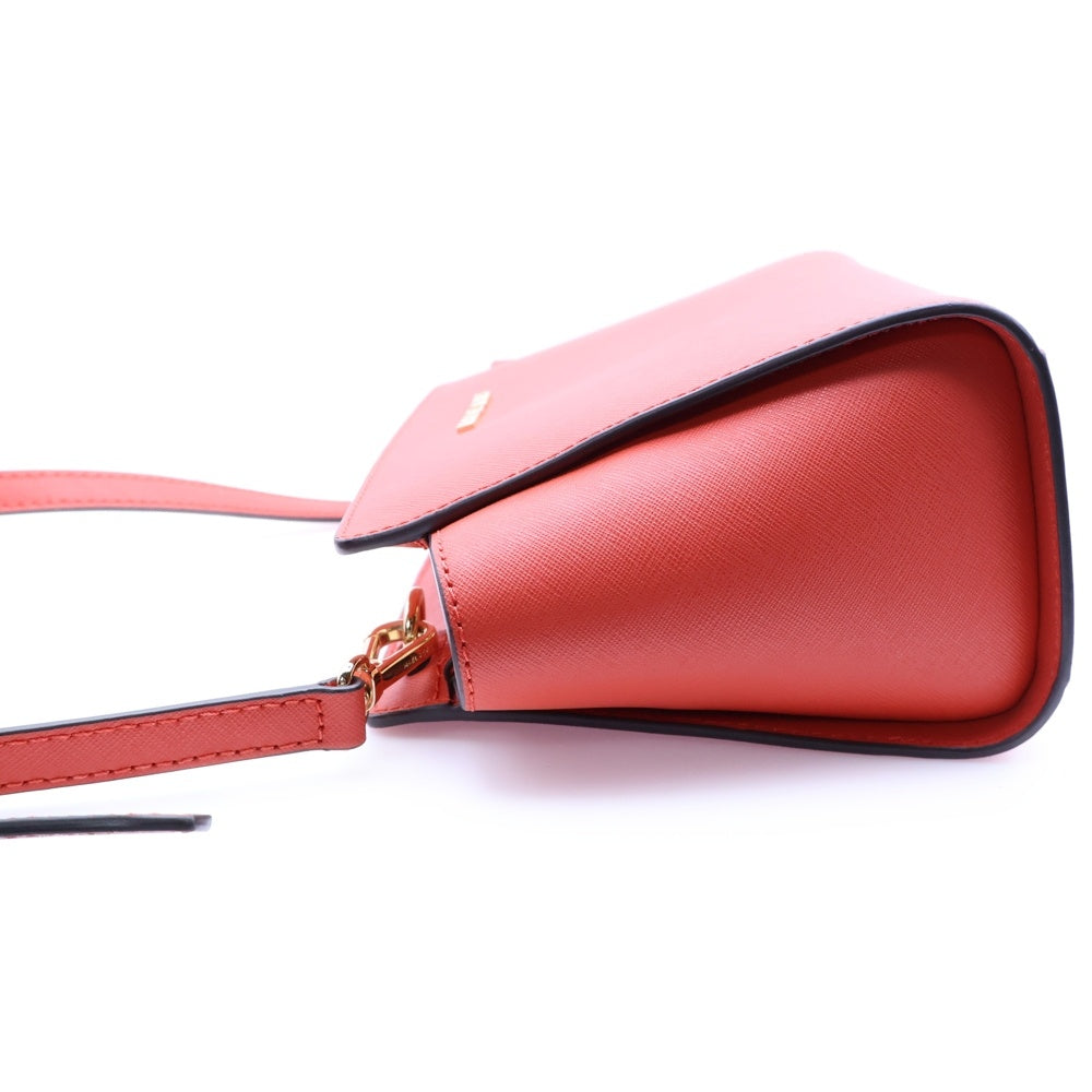 MICHAEL KORS(マイケルコース) ロゴプレート PVC ショルダーバッグ ゴールド金具 オレンジ