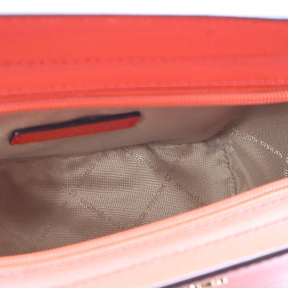 MICHAEL KORS(マイケルコース) ロゴプレート PVC ショルダーバッグ ゴールド金具 オレンジ