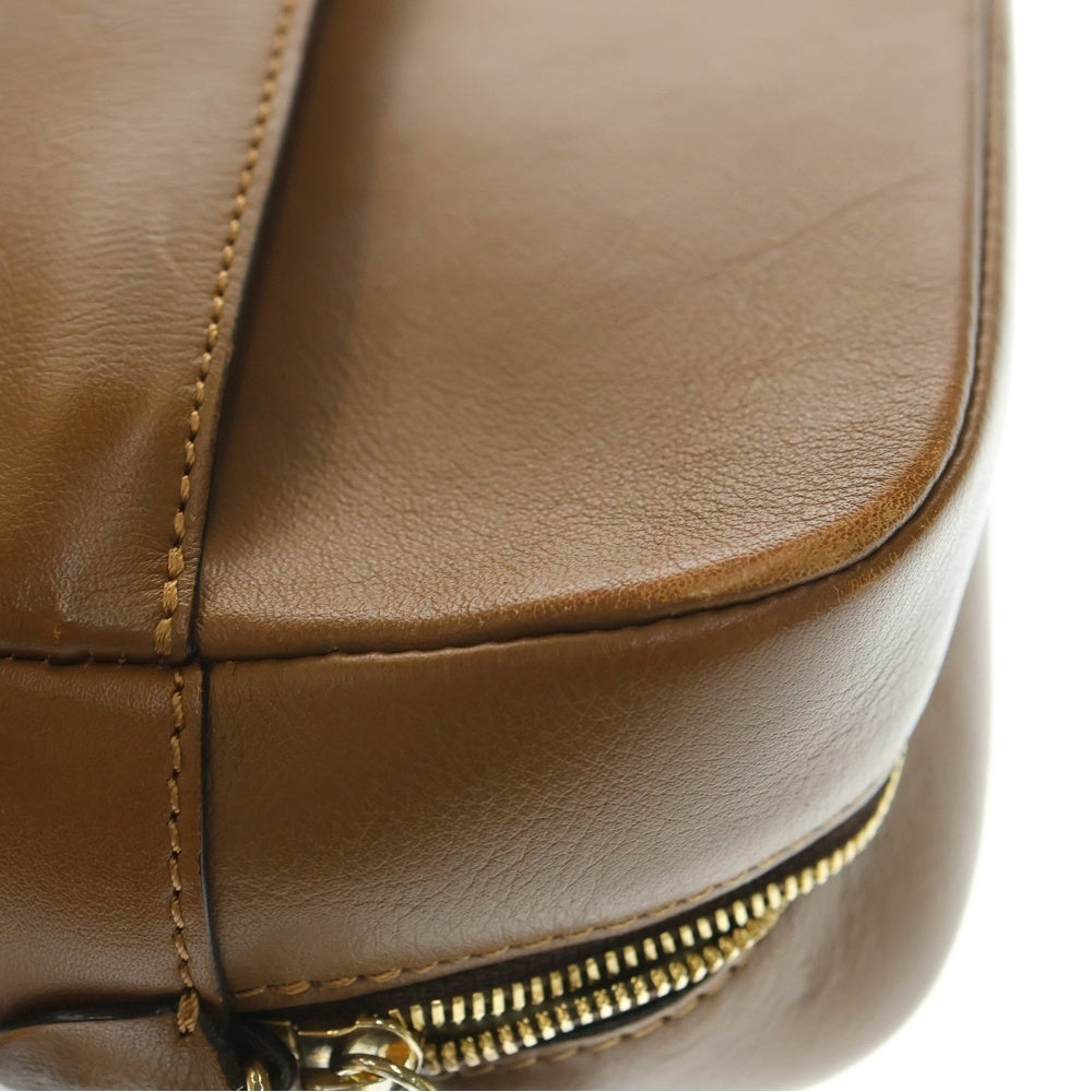 J&M DAVIDSON(ジェイアンドエムデヴィッドソン) カーニバル ショルダーバッグ ミニバッグ ブラウン キャメル レザー ゴールド金具