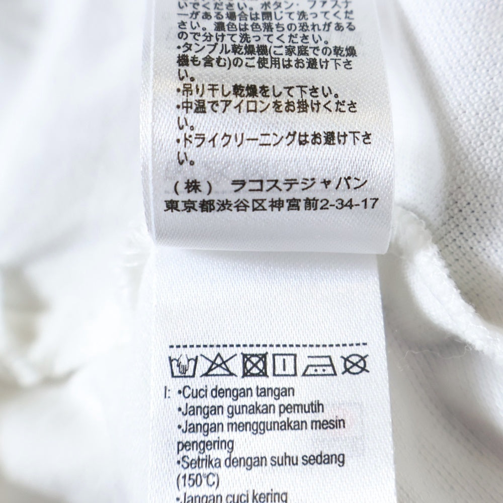 LACOSTE(ラコステ) ロゴワッペン付 バイカラー半袖ポロシャツ ホワイト/パープル