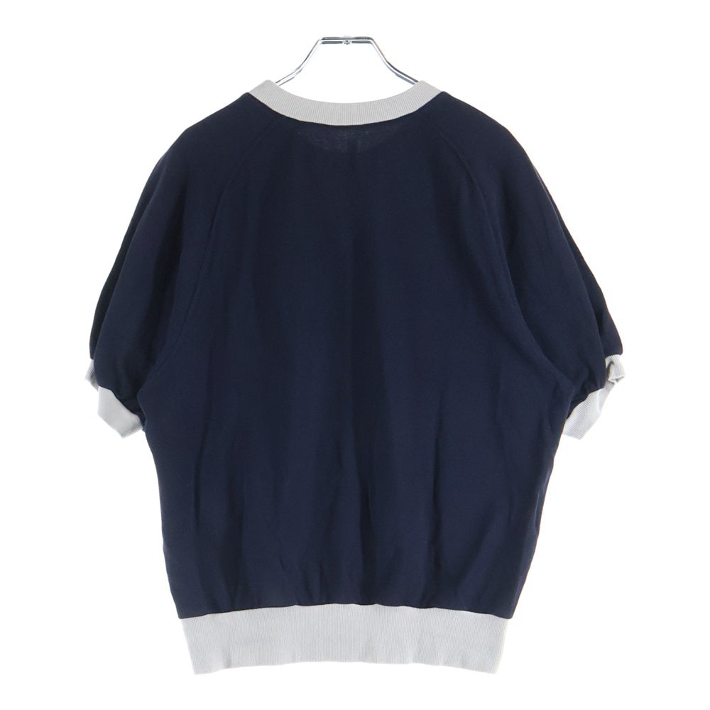Robes & Confections(ローブスコンフェクションズ) ロゴプリントクルーネック半袖スウェット トレーナー ネイビー/グレー