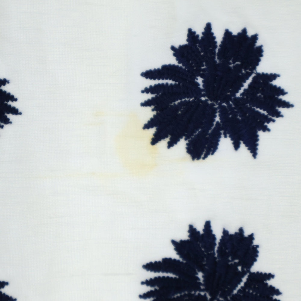 TORY BURCH(トリー バーチ) ベルト付 フラワー刺繍リネンノースリーブワンピース ホワイト レディース