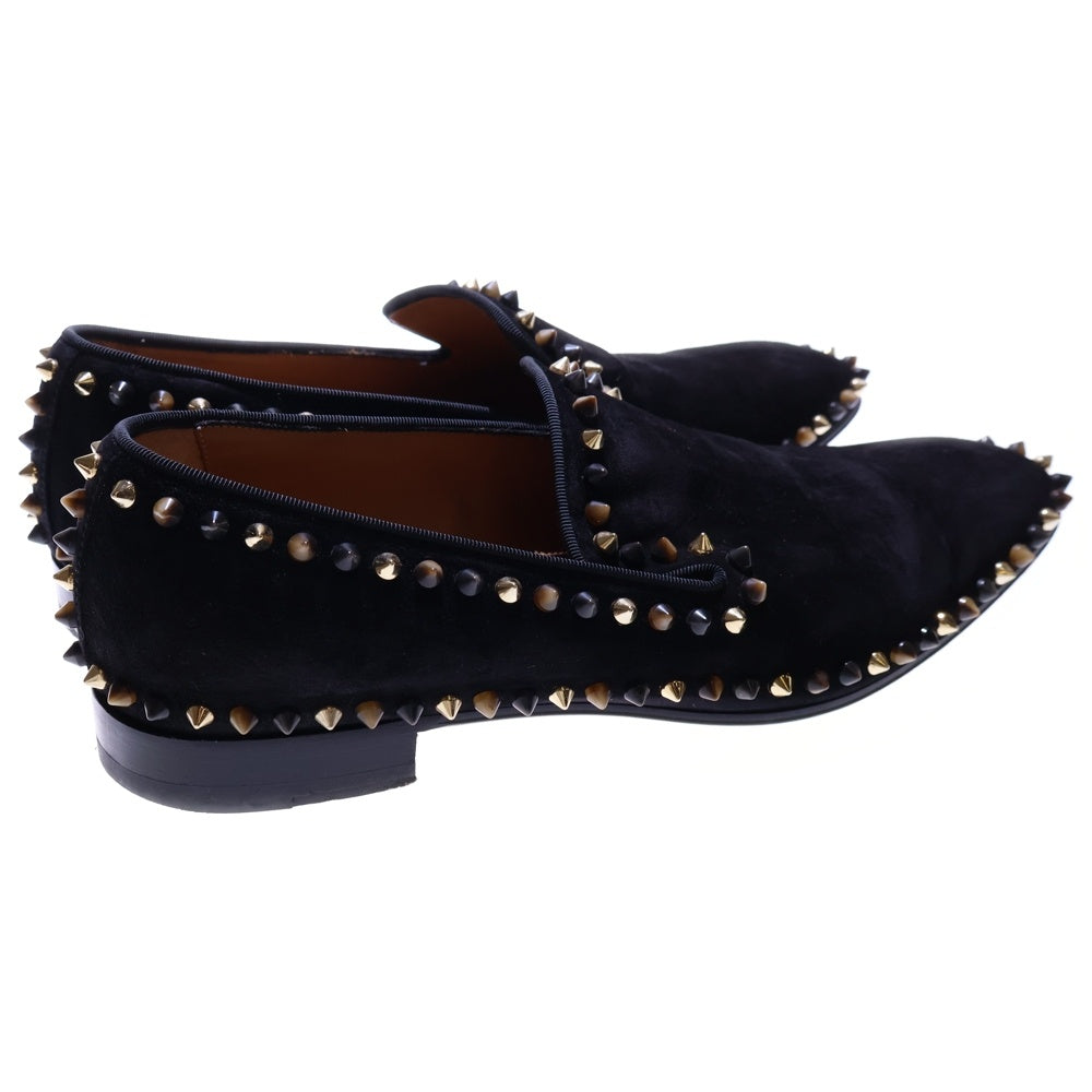 CHRISTIAN LOUBOUTIN(クリスチャンルブタン) スタッズ付スエードローファー レザーシューズ ブラック