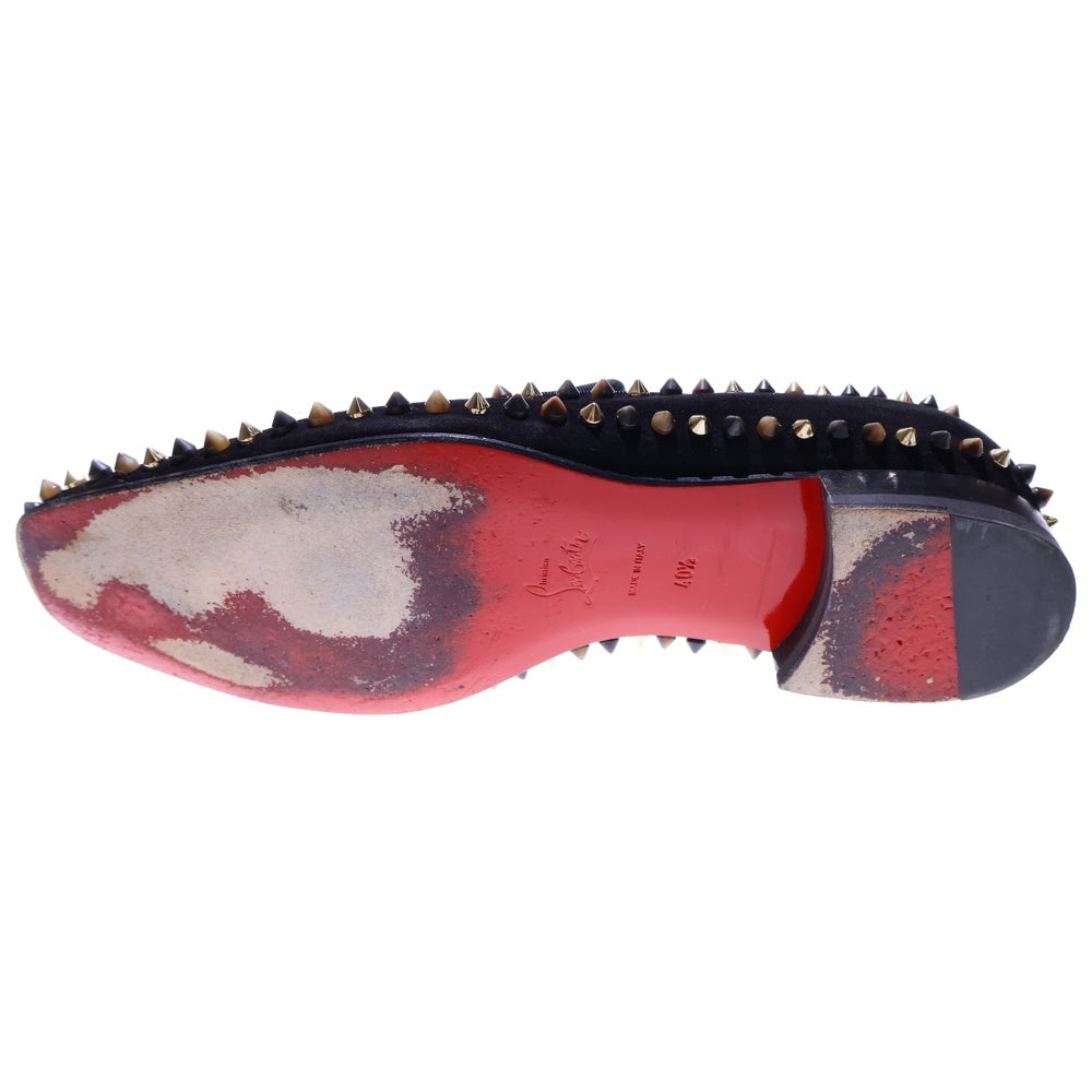 CHRISTIAN LOUBOUTIN(クリスチャンルブタン) スタッズ付スエードローファー レザーシューズ ブラック