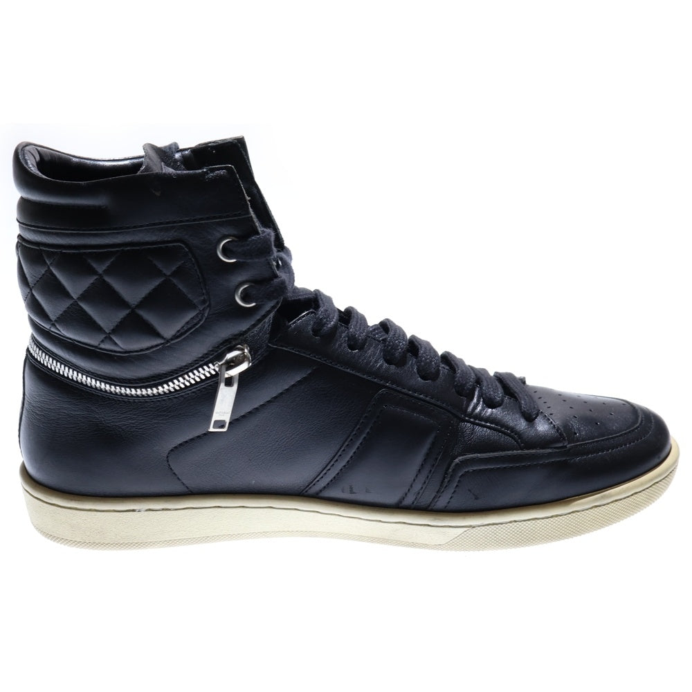 SAINT LAURENT PARIS(サンローランパリ) SL/34H ジップデザイン レザーハイカットスニーカー ブラック 41/26cm DM417858