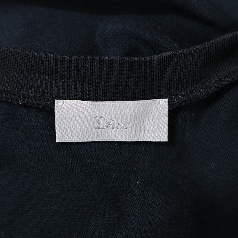 Dior HOMME(ディオールオム) BEE ワンポイント刺繍 Vネック 半袖Tシャツ カットソー ネイビー