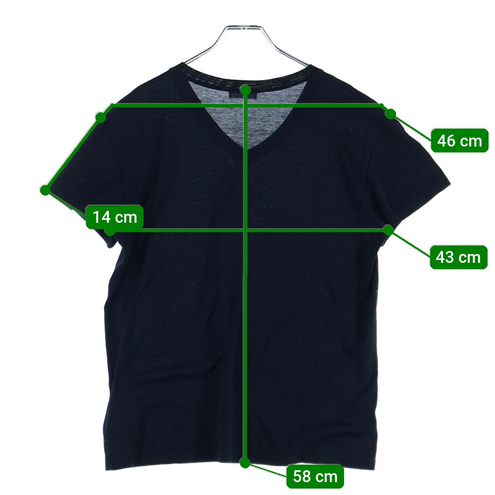 Dior HOMME(ディオールオム) BEE ワンポイント刺繍 Vネック 半袖Tシャツ カットソー ネイビー