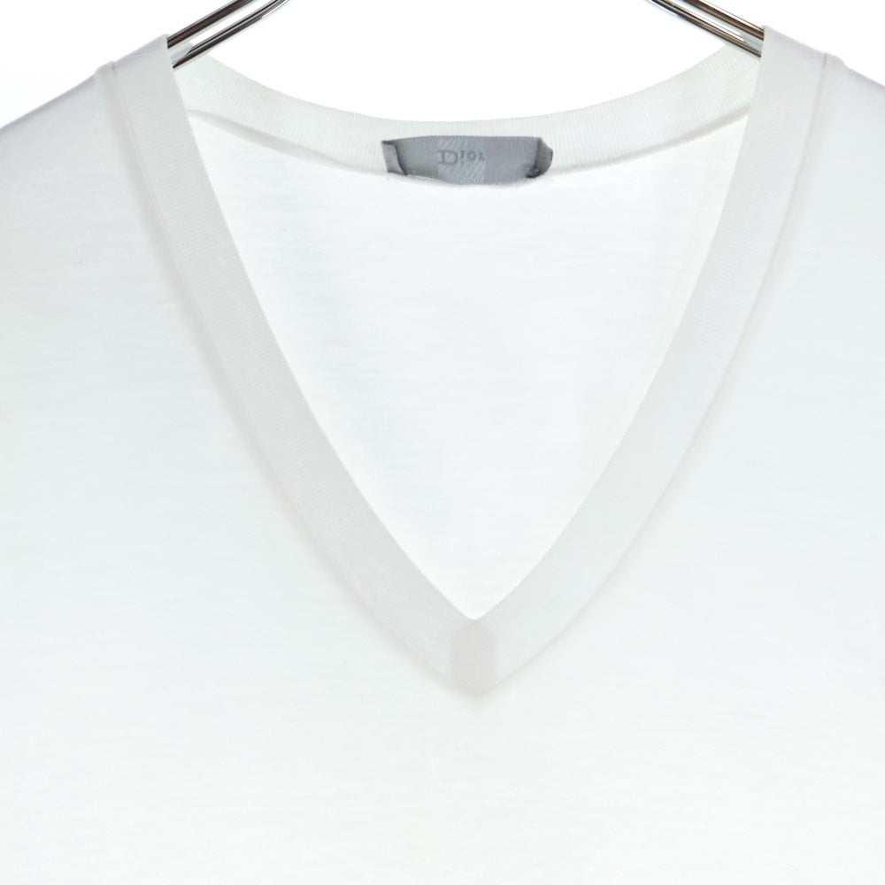 Dior HOMME(ディオールオム) リーフプリント Vネック 半袖Tシャツ カットソー ホワイト