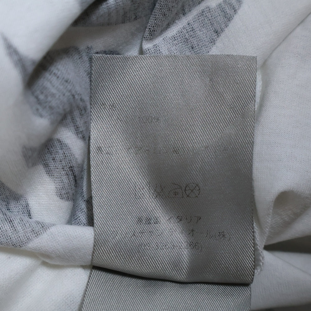 Dior HOMME(ディオールオム) リーフプリント Vネック 半袖Tシャツ カットソー ホワイト