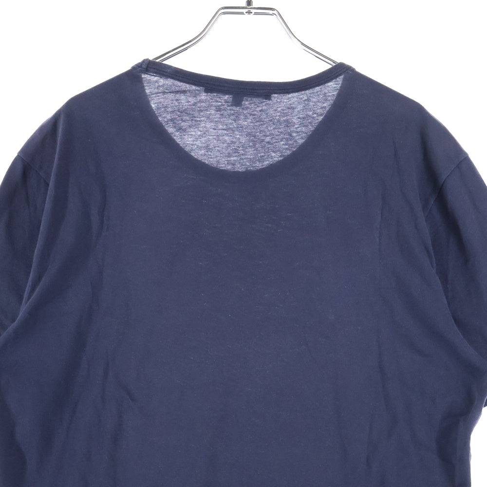 GUCCI(グッチ) エンブレムロゴクルーネックコットン半袖Tシャツ カットソー ネイビー