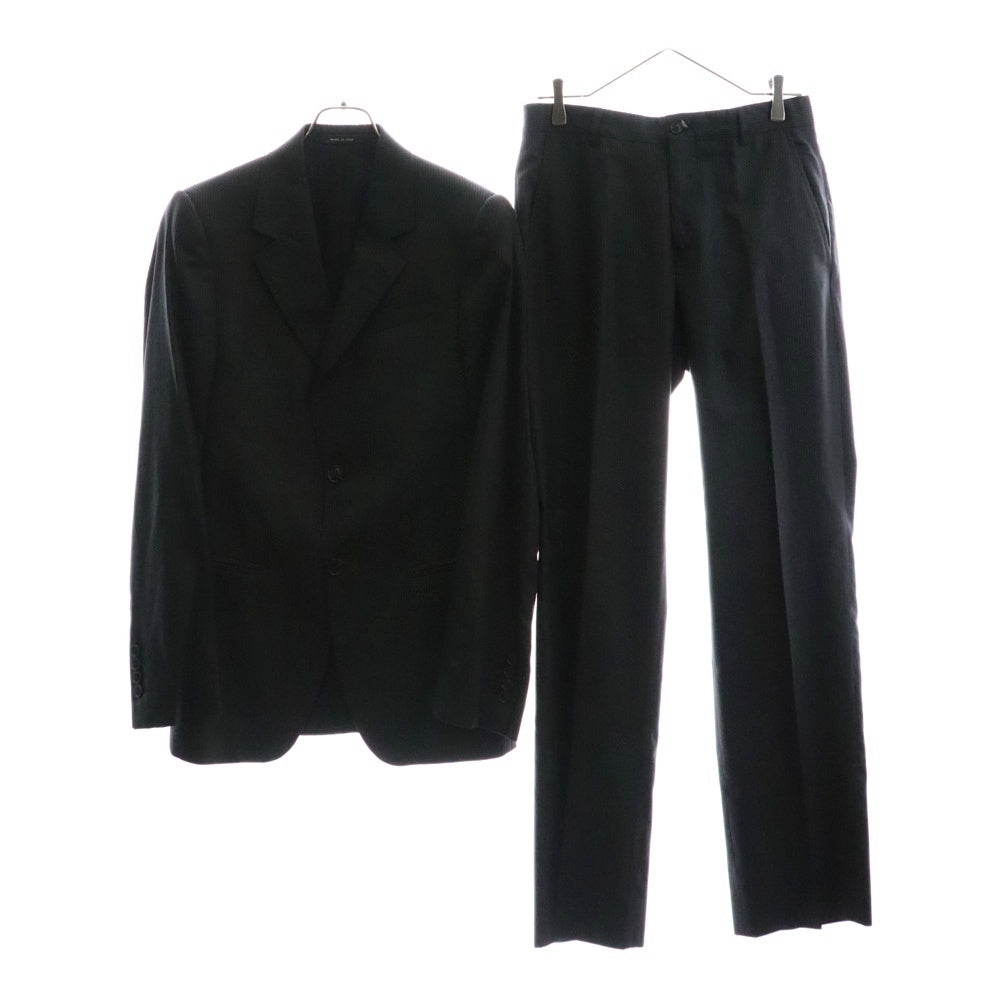 EMPORIO ARMANI(エンポリオアルマーニ) ストライプ柄セットアップ ウールジャケット スラックスパンツ ブラック